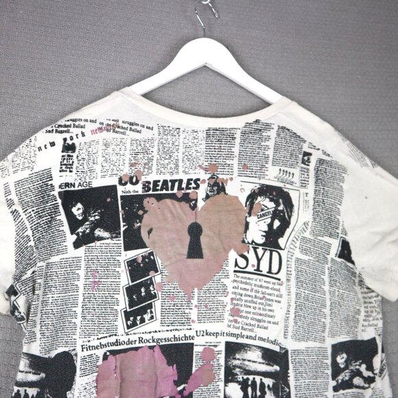 MXM Techno Y2K Newspaper Print Womens Tee - Picture 6 of 6